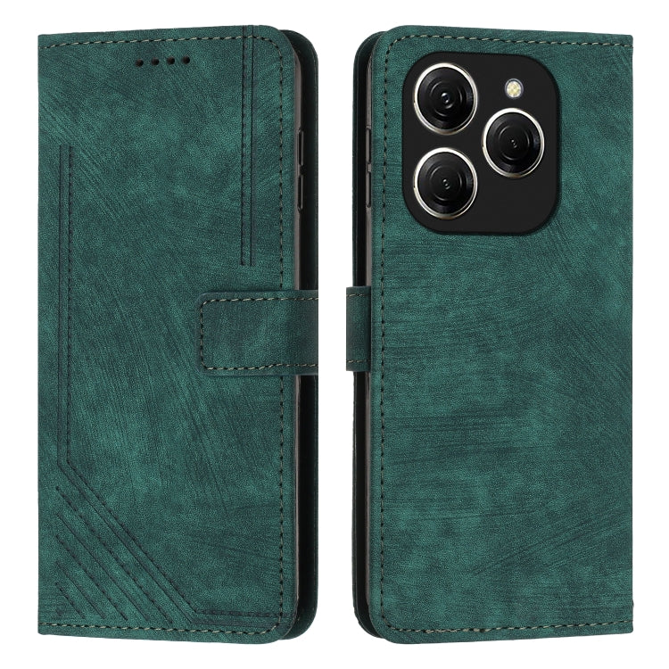 Skin Feel Stripe Pattern Leather Phone Case with Lanyard, For Tecno Camon 40 Pro 5G, For Tecno Spark 30C 5G / Pop 9 5G, For Tecno Camon 30S, For Tecno Spark 30 Pro, For Tecno Spark 30 5G, For Tecno Spark 30 4G, For Tecno Spark Go 5G 2025 Global        ...