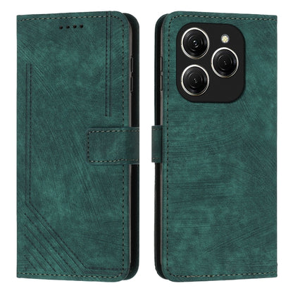 Skin Feel Stripe Pattern Leather Phone Case with Lanyard, For Tecno Camon 40 Pro 5G, For Tecno Spark 30C 5G / Pop 9 5G, For Tecno Camon 30S, For Tecno Spark 30 Pro, For Tecno Spark 30 5G, For Tecno Spark 30 4G, For Tecno Spark Go 5G 2025 Global        ...