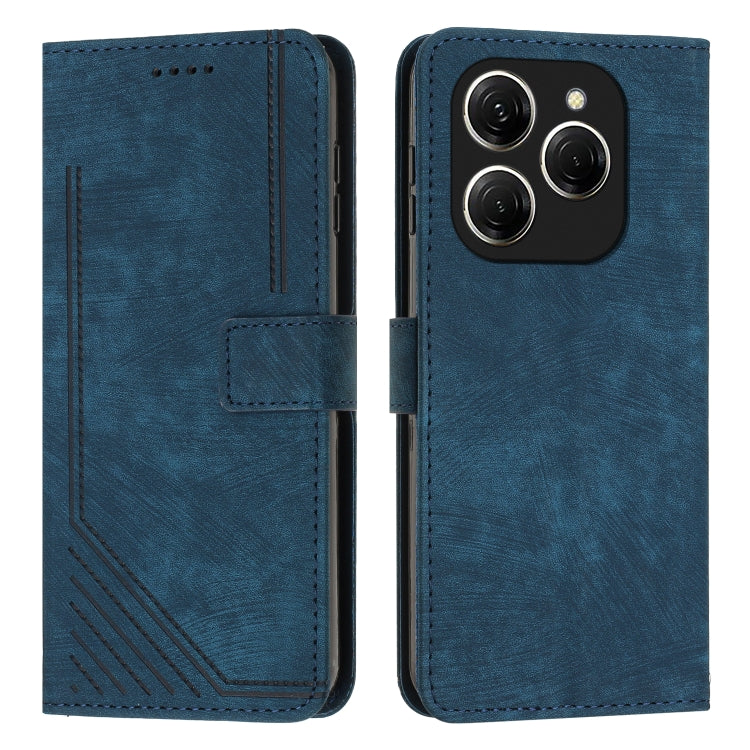 Skin Feel Stripe Pattern Leather Phone Case with Lanyard, For Tecno Camon 40 Pro 5G, For Tecno Spark 30C 5G / Pop 9 5G, For Tecno Camon 30S, For Tecno Spark 30 Pro, For Tecno Spark 30 5G, For Tecno Spark 30 4G, For Tecno Spark Go 5G 2025 Global        ...