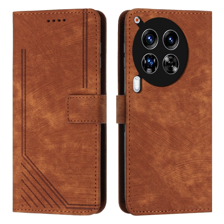 Skin Feel Stripe Pattern Leather Phone Case with Lanyard, For Tecno Camon 40 Pro 5G, For Tecno Spark 30C 5G / Pop 9 5G, For Tecno Camon 30S, For Tecno Spark 30 Pro, For Tecno Spark 30 5G, For Tecno Spark 30 4G, For Tecno Spark Go 5G 2025 Global        ...