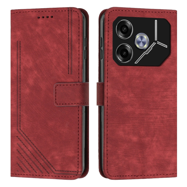 Skin Feel Stripe Pattern Leather Phone Case with Lanyard, For Tecno Camon 40 Pro 5G, For Tecno Spark 30C 5G / Pop 9 5G, For Tecno Camon 30S, For Tecno Spark 30 Pro, For Tecno Spark 30 5G, For Tecno Spark 30 4G, For Tecno Spark Go 5G 2025 Global        ...