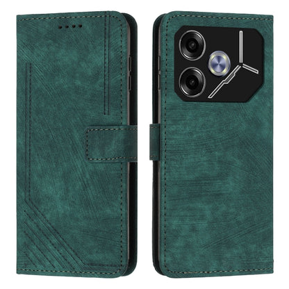Skin Feel Stripe Pattern Leather Phone Case with Lanyard, For Tecno Camon 40 Pro 5G, For Tecno Spark 30C 5G / Pop 9 5G, For Tecno Camon 30S, For Tecno Spark 30 Pro, For Tecno Spark 30 5G, For Tecno Spark 30 4G, For Tecno Spark Go 5G 2025 Global        ...