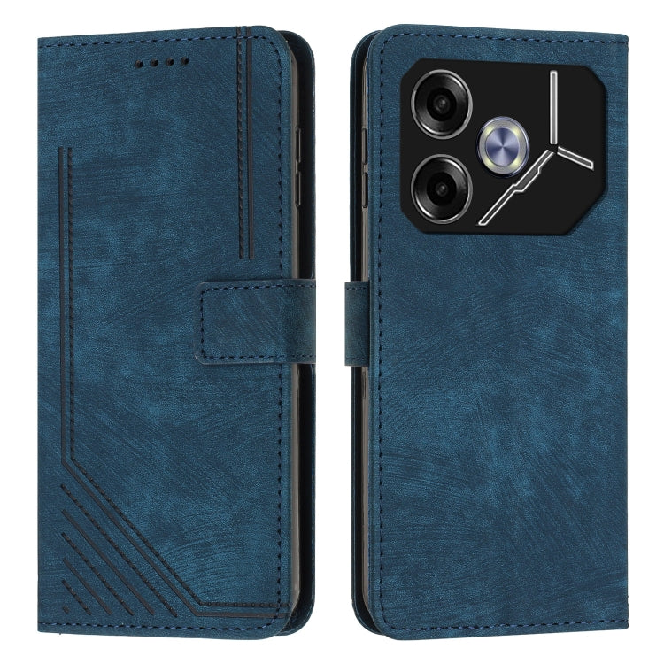 Skin Feel Stripe Pattern Leather Phone Case with Lanyard, For Tecno Camon 40 Pro 5G, For Tecno Spark 30C 5G / Pop 9 5G, For Tecno Camon 30S, For Tecno Spark 30 Pro, For Tecno Spark 30 5G, For Tecno Spark 30 4G, For Tecno Spark Go 5G 2025 Global        ...
