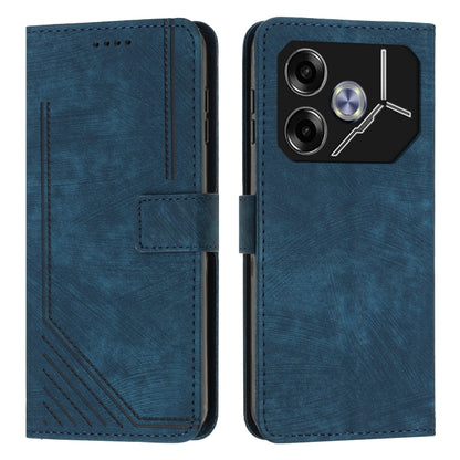 Skin Feel Stripe Pattern Leather Phone Case with Lanyard, For Tecno Camon 40 Pro 5G, For Tecno Spark 30C 5G / Pop 9 5G, For Tecno Camon 30S, For Tecno Spark 30 Pro, For Tecno Spark 30 5G, For Tecno Spark 30 4G, For Tecno Spark Go 5G 2025 Global        ...