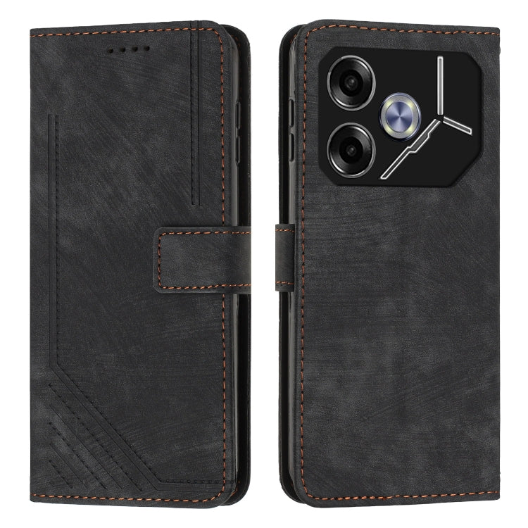 Skin Feel Stripe Pattern Leather Phone Case with Lanyard, For Tecno Camon 40 Pro 5G, For Tecno Spark 30C 5G / Pop 9 5G, For Tecno Camon 30S, For Tecno Spark 30 Pro, For Tecno Spark 30 5G, For Tecno Spark 30 4G, For Tecno Spark Go 5G 2025 Global        ...