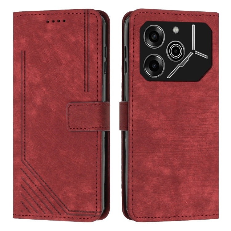 Skin Feel Stripe Pattern Leather Phone Case with Lanyard, For Tecno Camon 40 Pro 5G, For Tecno Spark 30C 5G / Pop 9 5G, For Tecno Camon 30S, For Tecno Spark 30 Pro, For Tecno Spark 30 5G, For Tecno Spark 30 4G, For Tecno Spark Go 5G 2025 Global        ...