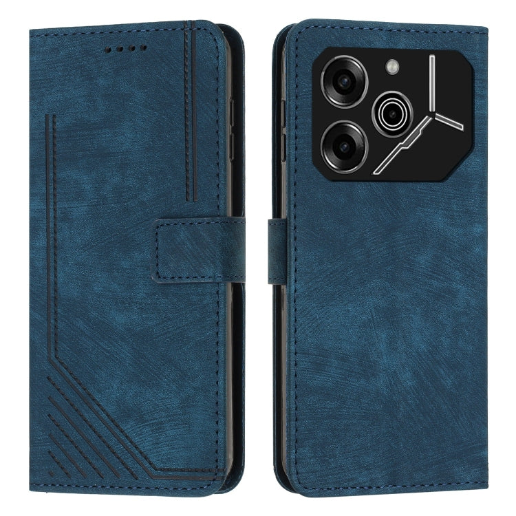 Skin Feel Stripe Pattern Leather Phone Case with Lanyard, For Tecno Camon 40 Pro 5G, For Tecno Spark 30C 5G / Pop 9 5G, For Tecno Camon 30S, For Tecno Spark 30 Pro, For Tecno Spark 30 5G, For Tecno Spark 30 4G, For Tecno Spark Go 5G 2025 Global        ...