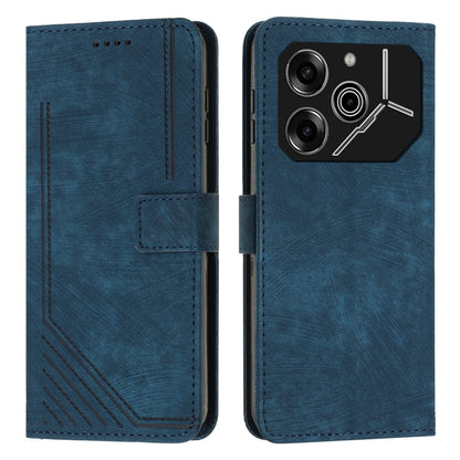 Skin Feel Stripe Pattern Leather Phone Case with Lanyard, For Tecno Camon 40 Pro 5G, For Tecno Spark 30C 5G / Pop 9 5G, For Tecno Camon 30S, For Tecno Spark 30 Pro, For Tecno Spark 30 5G, For Tecno Spark 30 4G, For Tecno Spark Go 5G 2025 Global        ...