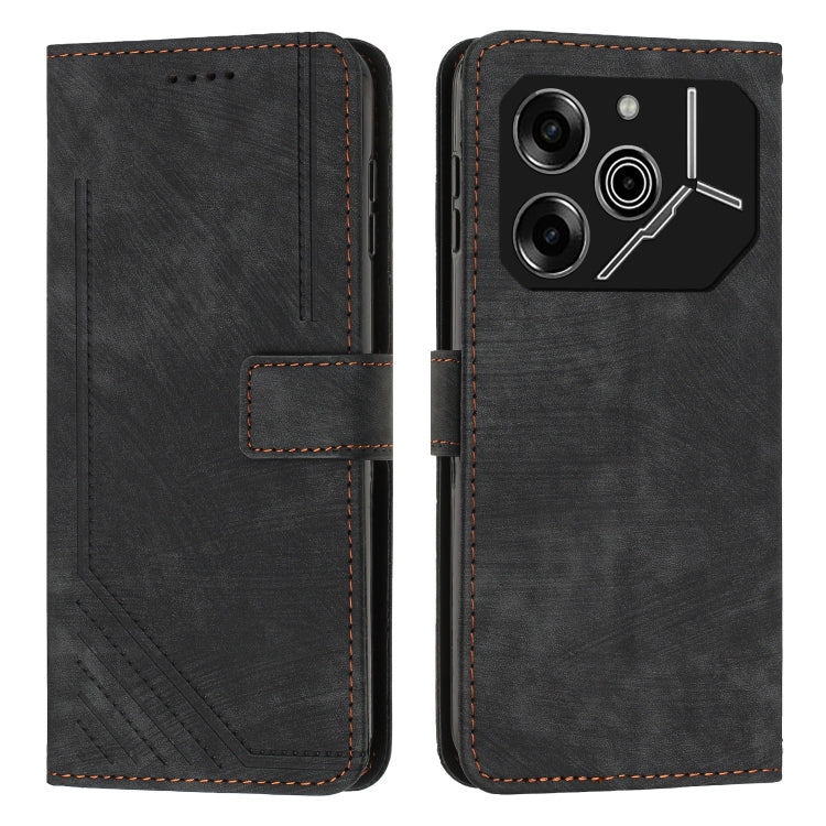 Skin Feel Stripe Pattern Leather Phone Case with Lanyard, For Tecno Camon 40 Pro 5G, For Tecno Spark 30C 5G / Pop 9 5G, For Tecno Camon 30S, For Tecno Spark 30 Pro, For Tecno Spark 30 5G, For Tecno Spark 30 4G, For Tecno Spark Go 5G 2025 Global        ...