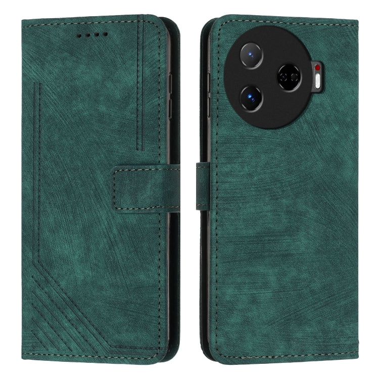 Skin Feel Stripe Pattern Leather Phone Case with Lanyard, For Tecno Camon 40 Pro 5G, For Tecno Spark 30C 5G / Pop 9 5G, For Tecno Camon 30S, For Tecno Spark 30 Pro, For Tecno Spark 30 5G, For Tecno Spark 30 4G, For Tecno Spark Go 5G 2025 Global        ...
