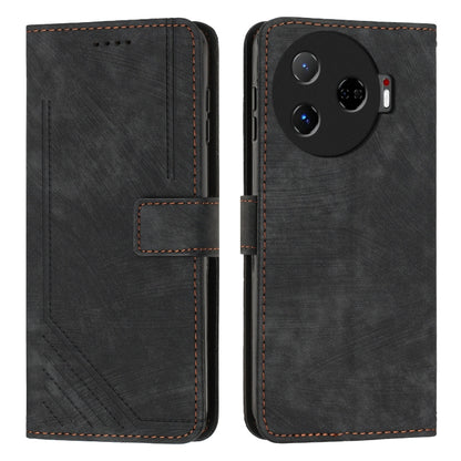 Skin Feel Stripe Pattern Leather Phone Case with Lanyard, For Tecno Camon 40 Pro 5G, For Tecno Spark 30C 5G / Pop 9 5G, For Tecno Camon 30S, For Tecno Spark 30 Pro, For Tecno Spark 30 5G, For Tecno Spark 30 4G, For Tecno Spark Go 5G 2025 Global        ...