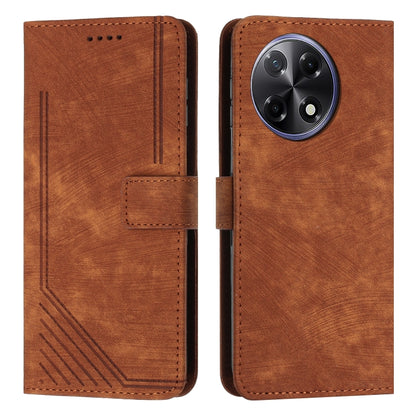 Skin Feel Stripe Pattern Leather Phone Case with Lanyard, For Tecno Camon 40 Pro 5G, For Tecno Spark 30C 5G / Pop 9 5G, For Tecno Camon 30S, For Tecno Spark 30 Pro, For Tecno Spark 30 5G, For Tecno Spark 30 4G, For Tecno Spark Go 5G 2025 Global        ...