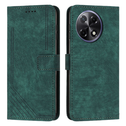 Skin Feel Stripe Pattern Leather Phone Case with Lanyard, For Tecno Camon 40 Pro 5G, For Tecno Spark 30C 5G / Pop 9 5G, For Tecno Camon 30S, For Tecno Spark 30 Pro, For Tecno Spark 30 5G, For Tecno Spark 30 4G, For Tecno Spark Go 5G 2025 Global        ...