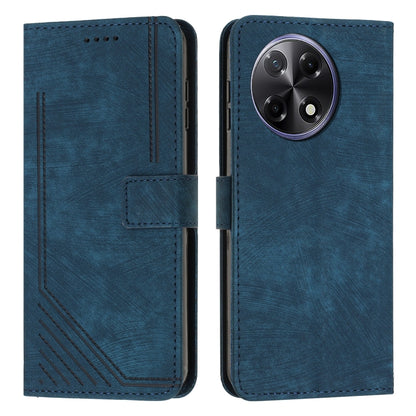Skin Feel Stripe Pattern Leather Phone Case with Lanyard, For Tecno Camon 40 Pro 5G, For Tecno Spark 30C 5G / Pop 9 5G, For Tecno Camon 30S, For Tecno Spark 30 Pro, For Tecno Spark 30 5G, For Tecno Spark 30 4G, For Tecno Spark Go 5G 2025 Global        ...