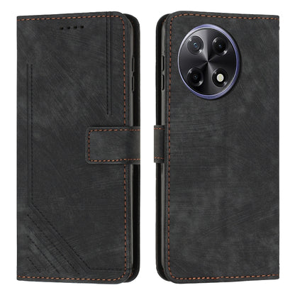 Skin Feel Stripe Pattern Leather Phone Case with Lanyard, For Tecno Camon 40 Pro 5G, For Tecno Spark 30C 5G / Pop 9 5G, For Tecno Camon 30S, For Tecno Spark 30 Pro, For Tecno Spark 30 5G, For Tecno Spark 30 4G, For Tecno Spark Go 5G 2025 Global        ...