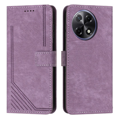 Skin Feel Stripe Pattern Leather Phone Case with Lanyard, For Tecno Camon 40 Pro 5G, For Tecno Spark 30C 5G / Pop 9 5G, For Tecno Camon 30S, For Tecno Spark 30 Pro, For Tecno Spark 30 5G, For Tecno Spark 30 4G, For Tecno Spark Go 5G 2025 Global        ...