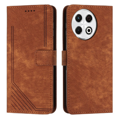 Skin Feel Stripe Pattern Leather Phone Case with Lanyard, For Tecno Camon 40 Pro 5G, For Tecno Spark 30C 5G / Pop 9 5G, For Tecno Camon 30S, For Tecno Spark 30 Pro, For Tecno Spark 30 5G, For Tecno Spark 30 4G, For Tecno Spark Go 5G 2025 Global        ...