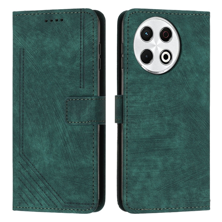 Skin Feel Stripe Pattern Leather Phone Case with Lanyard, For Tecno Camon 40 Pro 5G, For Tecno Spark 30C 5G / Pop 9 5G, For Tecno Camon 30S, For Tecno Spark 30 Pro, For Tecno Spark 30 5G, For Tecno Spark 30 4G, For Tecno Spark Go 5G 2025 Global        ...