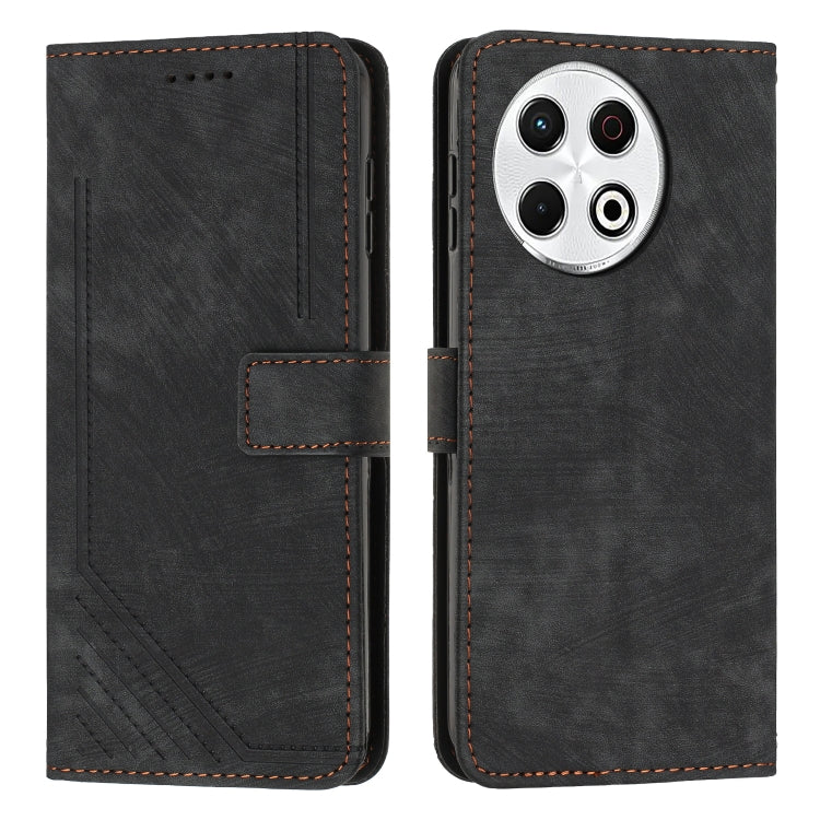 Skin Feel Stripe Pattern Leather Phone Case with Lanyard, For Tecno Camon 40 Pro 5G, For Tecno Spark 30C 5G / Pop 9 5G, For Tecno Camon 30S, For Tecno Spark 30 Pro, For Tecno Spark 30 5G, For Tecno Spark 30 4G, For Tecno Spark Go 5G 2025 Global        ...