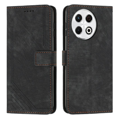 Skin Feel Stripe Pattern Leather Phone Case with Lanyard, For Tecno Camon 40 Pro 5G, For Tecno Spark 30C 5G / Pop 9 5G, For Tecno Camon 30S, For Tecno Spark 30 Pro, For Tecno Spark 30 5G, For Tecno Spark 30 4G, For Tecno Spark Go 5G 2025 Global        ...