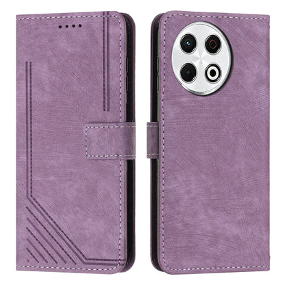 Skin Feel Stripe Pattern Leather Phone Case with Lanyard, For Tecno Camon 40 Pro 5G, For Tecno Spark 30C 5G / Pop 9 5G, For Tecno Camon 30S, For Tecno Spark 30 Pro, For Tecno Spark 30 5G, For Tecno Spark 30 4G, For Tecno Spark Go 5G 2025 Global        ...