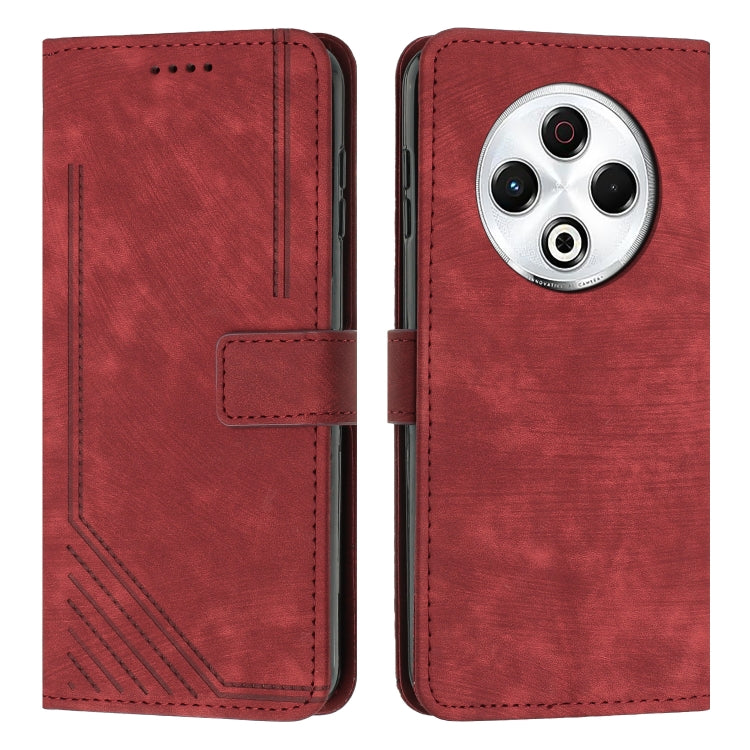 Skin Feel Stripe Pattern Leather Phone Case with Lanyard, For Tecno Camon 40 Pro 5G, For Tecno Spark 30C 5G / Pop 9 5G, For Tecno Camon 30S, For Tecno Spark 30 Pro, For Tecno Spark 30 5G, For Tecno Spark 30 4G, For Tecno Spark Go 5G 2025 Global        ...