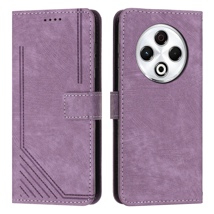 Skin Feel Stripe Pattern Leather Phone Case with Lanyard, For Tecno Camon 40 Pro 5G, For Tecno Spark 30C 5G / Pop 9 5G, For Tecno Camon 30S, For Tecno Spark 30 Pro, For Tecno Spark 30 5G, For Tecno Spark 30 4G, For Tecno Spark Go 5G 2025 Global        ...