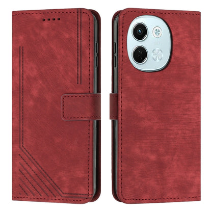 Skin Feel Stripe Pattern Leather Phone Case with Lanyard, For Tecno Camon 40 Pro 5G, For Tecno Spark 30C 5G / Pop 9 5G, For Tecno Camon 30S, For Tecno Spark 30 Pro, For Tecno Spark 30 5G, For Tecno Spark 30 4G, For Tecno Spark Go 5G 2025 Global        ...