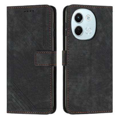 Skin Feel Stripe Pattern Leather Phone Case with Lanyard, For Tecno Camon 40 Pro 5G, For Tecno Spark 30C 5G / Pop 9 5G, For Tecno Camon 30S, For Tecno Spark 30 Pro, For Tecno Spark 30 5G, For Tecno Spark 30 4G, For Tecno Spark Go 5G 2025 Global        ...