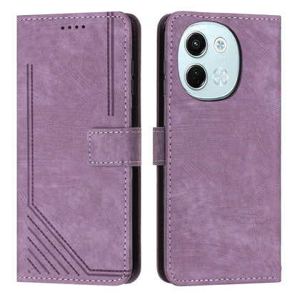Skin Feel Stripe Pattern Leather Phone Case with Lanyard, For Tecno Camon 40 Pro 5G, For Tecno Spark 30C 5G / Pop 9 5G, For Tecno Camon 30S, For Tecno Spark 30 Pro, For Tecno Spark 30 5G, For Tecno Spark 30 4G, For Tecno Spark Go 5G 2025 Global        ...