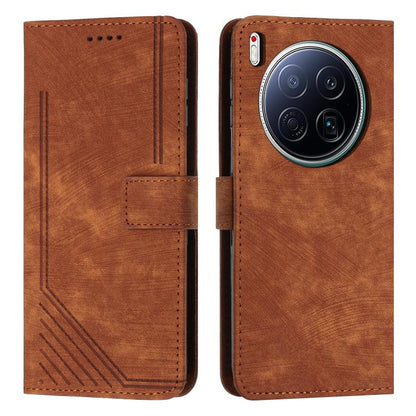 Skin Feel Stripe Pattern Leather Phone Case with Lanyard, For Tecno Spark 50 4G, For Tecno Camon 50 Pro 4G, For Tecno Camon 50 4G, For Tecno Spark Go 3, For Tenco Spark Slim 5G, For Tecno Spark 40C, For Tecno Pova 7 Pro 5G, For Tecno Pova 7 5G         ...