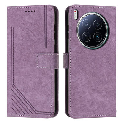 Skin Feel Stripe Pattern Leather Phone Case with Lanyard, For Tecno Spark 50 4G, For Tecno Camon 50 Pro 4G, For Tecno Camon 50 4G, For Tecno Spark Go 3, For Tenco Spark Slim 5G, For Tecno Spark 40C, For Tecno Pova 7 Pro 5G, For Tecno Pova 7 5G         ...