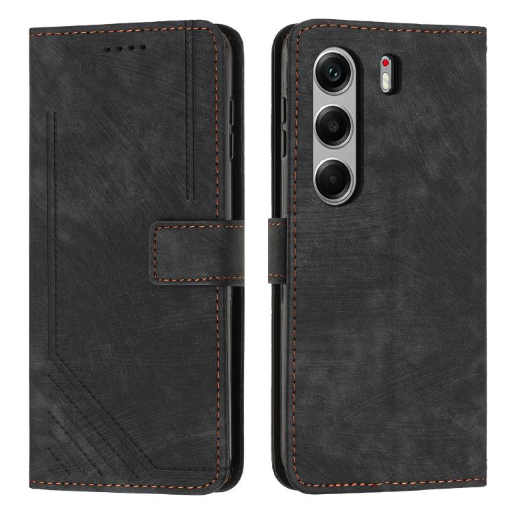 Skin Feel Stripe Pattern Leather Phone Case with Lanyard, For Tecno Camon 40 Pro 5G, For Tecno Spark 30C 5G / Pop 9 5G, For Tecno Camon 30S, For Tecno Spark 30 Pro, For Tecno Spark 30 5G, For Tecno Spark 30 4G, For Tecno Spark Go 5G 2025 Global        ...