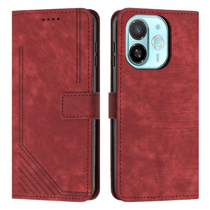 Skin Feel Stripe Pattern Leather Phone Case with Lanyard, For Tecno Camon 40 Pro 5G, For Tecno Spark 30C 5G / Pop 9 5G, For Tecno Camon 30S, For Tecno Spark 30 Pro, For Tecno Spark 30 5G, For Tecno Spark 30 4G, For Tecno Spark Go 5G 2025 Global        ...