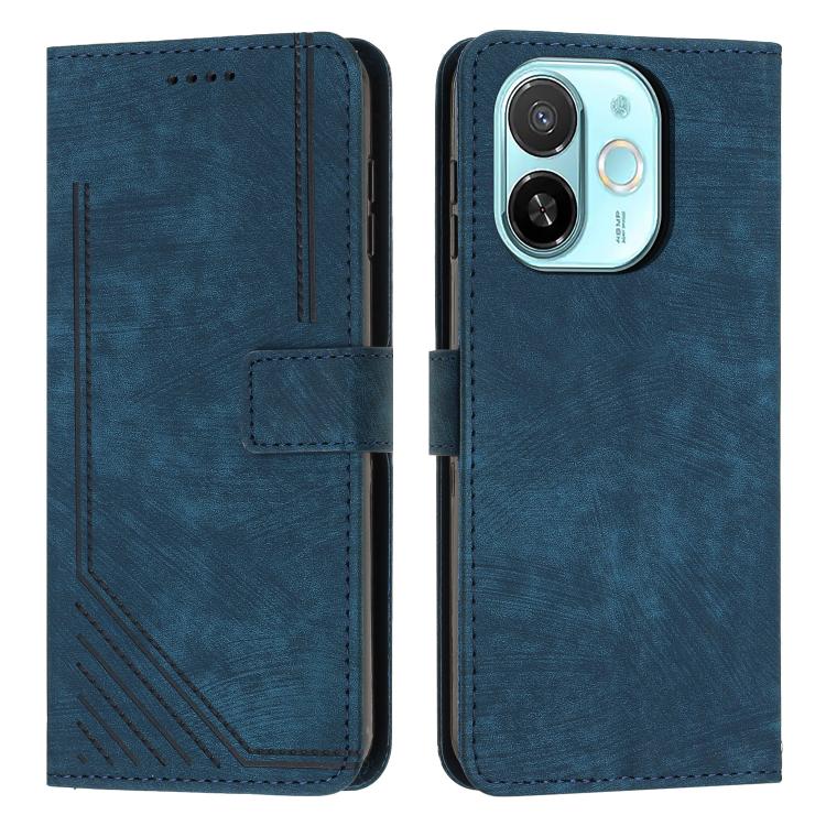 Skin Feel Stripe Pattern Leather Phone Case with Lanyard, For Tecno Camon 40 Pro 5G, For Tecno Spark 30C 5G / Pop 9 5G, For Tecno Camon 30S, For Tecno Spark 30 Pro, For Tecno Spark 30 5G, For Tecno Spark 30 4G, For Tecno Spark Go 5G 2025 Global        ...