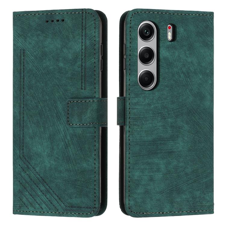 Skin Feel Stripe Pattern Leather Phone Case with Lanyard, For Tecno Spark 50 4G, For Tecno Camon 50 Pro 4G, For Tecno Camon 50 4G, For Tecno Spark Go 3, For Tenco Spark Slim 5G, For Tecno Spark 40C, For Tecno Pova 7 Pro 5G, For Tecno Pova 7 5G         ...