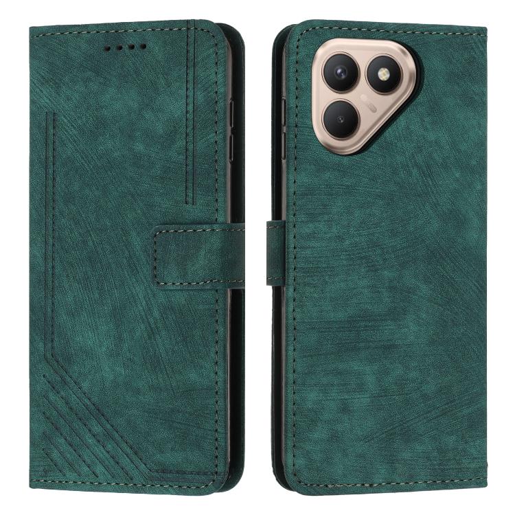 Skin Feel Stripe Pattern Leather Phone Case with Lanyard, For Tecno Spark 50 4G, For Tecno Camon 50 Pro 4G, For Tecno Camon 50 4G, For Tecno Spark Go 3, For Tenco Spark Slim 5G, For Tecno Spark 40C, For Tecno Pova 7 Pro 5G, For Tecno Pova 7 5G         ...