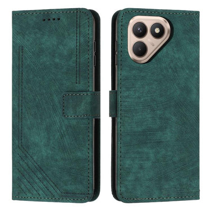 Skin Feel Stripe Pattern Leather Phone Case with Lanyard, For Tecno Spark 50 4G, For Tecno Camon 50 Pro 4G, For Tecno Camon 50 4G, For Tecno Spark Go 3, For Tenco Spark Slim 5G, For Tecno Spark 40C, For Tecno Pova 7 Pro 5G, For Tecno Pova 7 5G         ...