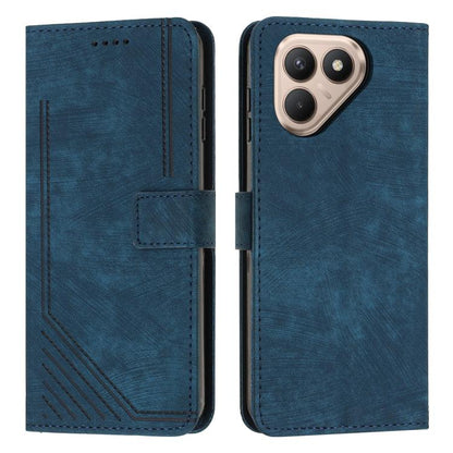 Skin Feel Stripe Pattern Leather Phone Case with Lanyard, For Tecno Spark 50 4G, For Tecno Camon 50 Pro 4G, For Tecno Camon 50 4G, For Tecno Spark Go 3, For Tenco Spark Slim 5G, For Tecno Spark 40C, For Tecno Pova 7 Pro 5G, For Tecno Pova 7 5G         ...
