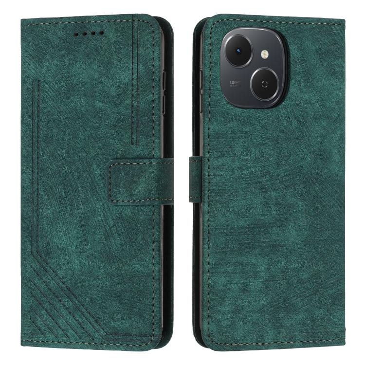 Skin Feel Stripe Pattern Leather Phone Case with Lanyard, For Tecno Spark 50 4G, For Tecno Camon 50 Pro 4G, For Tecno Camon 50 4G, For Tecno Spark Go 3, For Tenco Spark Slim 5G, For Tecno Spark 40C, For Tecno Pova 7 Pro 5G, For Tecno Pova 7 5G         ...