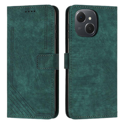 Skin Feel Stripe Pattern Leather Phone Case with Lanyard, For Tecno Spark 50 4G, For Tecno Camon 50 Pro 4G, For Tecno Camon 50 4G, For Tecno Spark Go 3, For Tenco Spark Slim 5G, For Tecno Spark 40C, For Tecno Pova 7 Pro 5G, For Tecno Pova 7 5G         ...