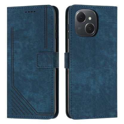 Skin Feel Stripe Pattern Leather Phone Case with Lanyard, For Tecno Spark 50 4G, For Tecno Camon 50 Pro 4G, For Tecno Camon 50 4G, For Tecno Spark Go 3, For Tenco Spark Slim 5G, For Tecno Spark 40C, For Tecno Pova 7 Pro 5G, For Tecno Pova 7 5G         ...