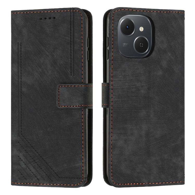 Skin Feel Stripe Pattern Leather Phone Case with Lanyard, For Tecno Spark 50 4G, For Tecno Camon 50 Pro 4G, For Tecno Camon 50 4G, For Tecno Spark Go 3, For Tenco Spark Slim 5G, For Tecno Spark 40C, For Tecno Pova 7 Pro 5G, For Tecno Pova 7 5G         ...
