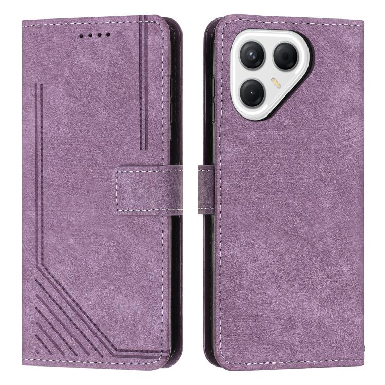 Skin Feel Stripe Pattern Leather Phone Case with Lanyard, For Tecno Spark 50 4G, For Tecno Camon 50 Pro 4G, For Tecno Camon 50 4G, For Tecno Spark Go 3, For Tenco Spark Slim 5G, For Tecno Spark 40C, For Tecno Pova 7 Pro 5G, For Tecno Pova 7 5G         ...