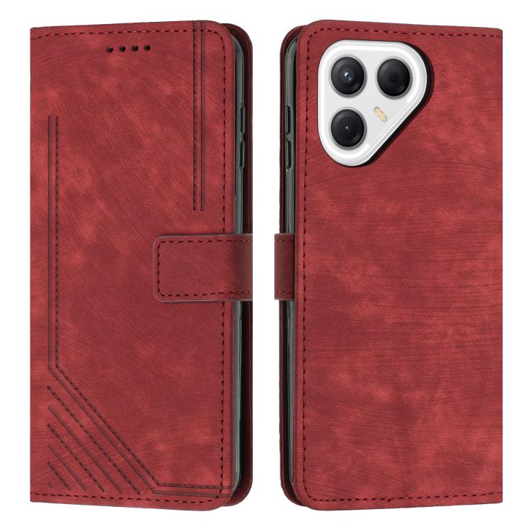 Skin Feel Stripe Pattern Leather Phone Case with Lanyard, For Tecno Spark 50 4G, For Tecno Camon 50 Pro 4G, For Tecno Camon 50 4G, For Tecno Spark Go 3, For Tenco Spark Slim 5G, For Tecno Spark 40C, For Tecno Pova 7 Pro 5G, For Tecno Pova 7 5G         ...