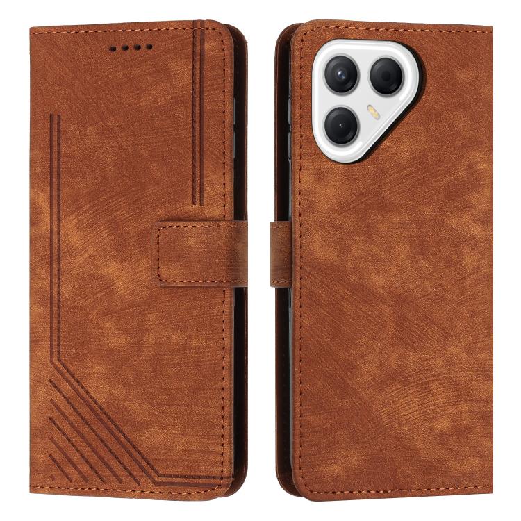 Skin Feel Stripe Pattern Leather Phone Case with Lanyard, For Tecno Spark 50 4G, For Tecno Camon 50 Pro 4G, For Tecno Camon 50 4G, For Tecno Spark Go 3, For Tenco Spark Slim 5G, For Tecno Spark 40C, For Tecno Pova 7 Pro 5G, For Tecno Pova 7 5G         ...
