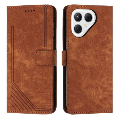 Skin Feel Stripe Pattern Leather Phone Case with Lanyard, For Tecno Spark 50 4G, For Tecno Camon 50 Pro 4G, For Tecno Camon 50 4G, For Tecno Spark Go 3, For Tenco Spark Slim 5G, For Tecno Spark 40C, For Tecno Pova 7 Pro 5G, For Tecno Pova 7 5G         ...