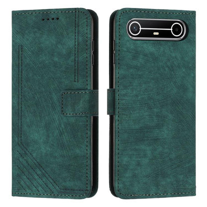 Skin Feel Stripe Pattern Leather Phone Case with Lanyard, For Tecno Spark 50 4G, For Tecno Camon 50 Pro 4G, For Tecno Camon 50 4G, For Tecno Spark Go 3, For Tenco Spark Slim 5G, For Tecno Spark 40C, For Tecno Pova 7 Pro 5G, For Tecno Pova 7 5G         ...