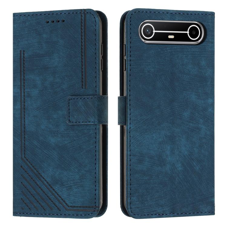 Skin Feel Stripe Pattern Leather Phone Case with Lanyard, For Tecno Spark 50 4G, For Tecno Camon 50 Pro 4G, For Tecno Camon 50 4G, For Tecno Spark Go 3, For Tenco Spark Slim 5G, For Tecno Spark 40C, For Tecno Pova 7 Pro 5G, For Tecno Pova 7 5G         ...