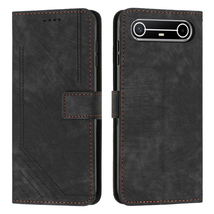 Skin Feel Stripe Pattern Leather Phone Case with Lanyard, For Tecno Spark 50 4G, For Tecno Camon 50 Pro 4G, For Tecno Camon 50 4G, For Tecno Spark Go 3, For Tenco Spark Slim 5G, For Tecno Spark 40C, For Tecno Pova 7 Pro 5G, For Tecno Pova 7 5G         ...